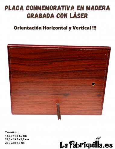 Placa conmemorativa de madera grabada...