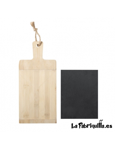 Tabla de Cortar en Madera Bambú y Pizarra La Fabriquilla