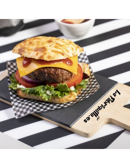 Tabla de Cortar en Madera Bambú y Pizarra La Fabriquilla