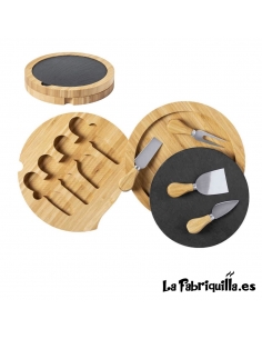 Tabla de Corte y Set de Quesos en Bambú y Pizarra La Fabriquilla 2
