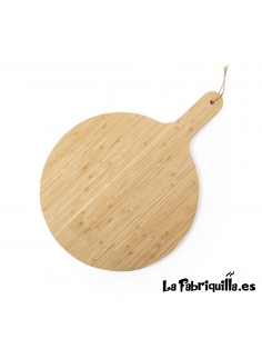 tabla de cortar bambú pulido redonda con asa y cordón para colgar la fabriquilla 2